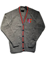 Newark Primary Grey/Red Tipped Knitted Cardigan