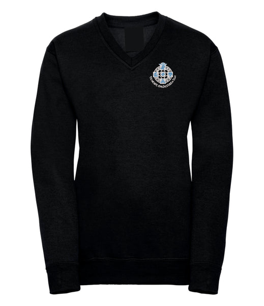 St Columba's High School V-Neck Sweatshirt Black