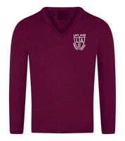 Lady Alice Primary Maroon Knitted V-Neck jumper